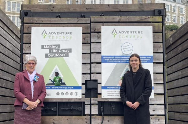 Amy Weekes (right) of Adventure Therapy photographed with Caroline Harlow, the High Sheriff of Devon.