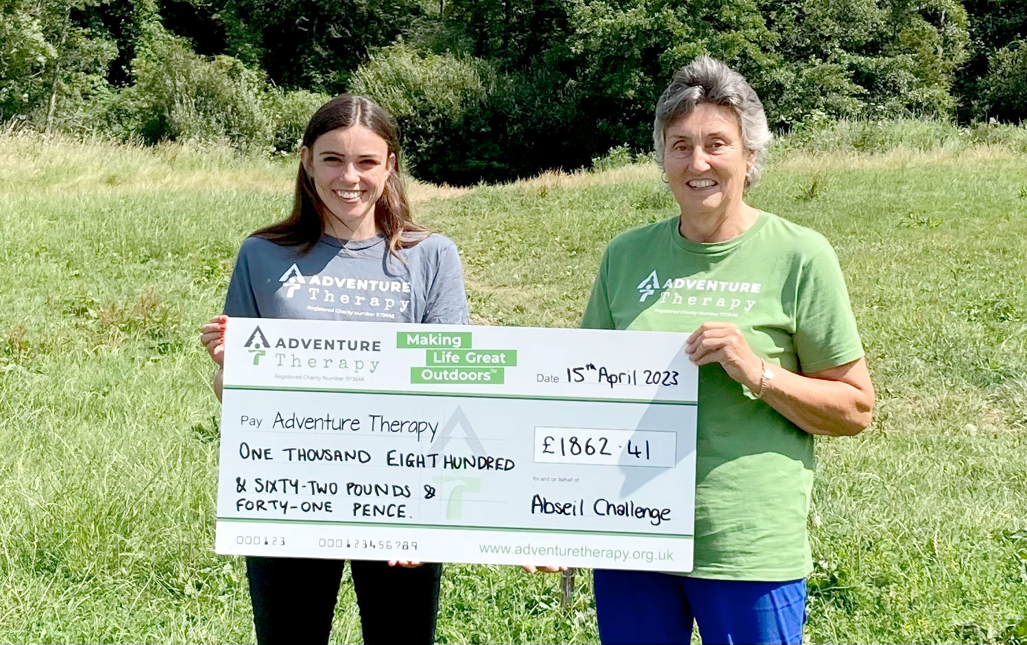 Receiving a donation cheque